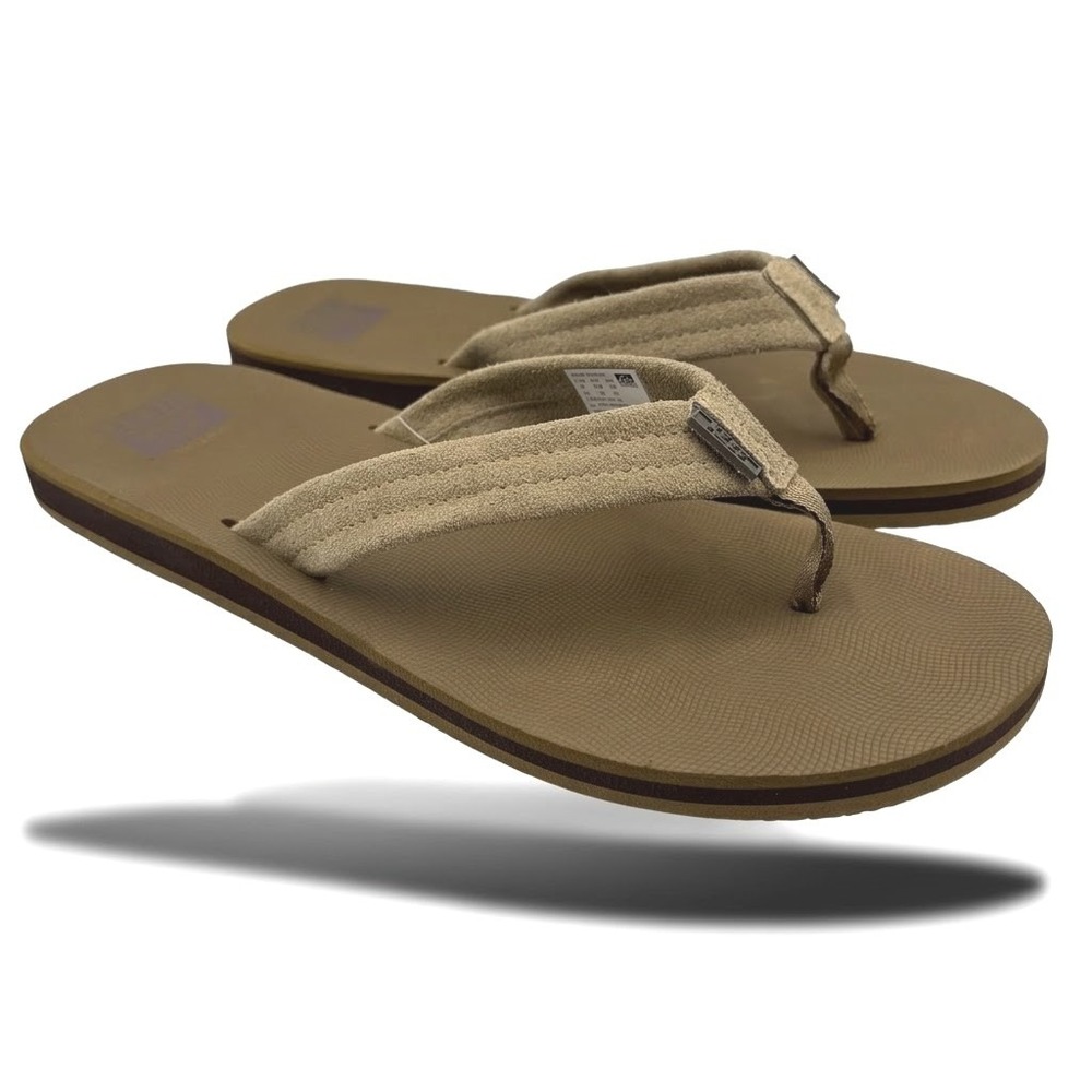 Reef The Groundswell Flip Flops Mens 13 Tan NWT CJ4362 Suede Strap Sandals